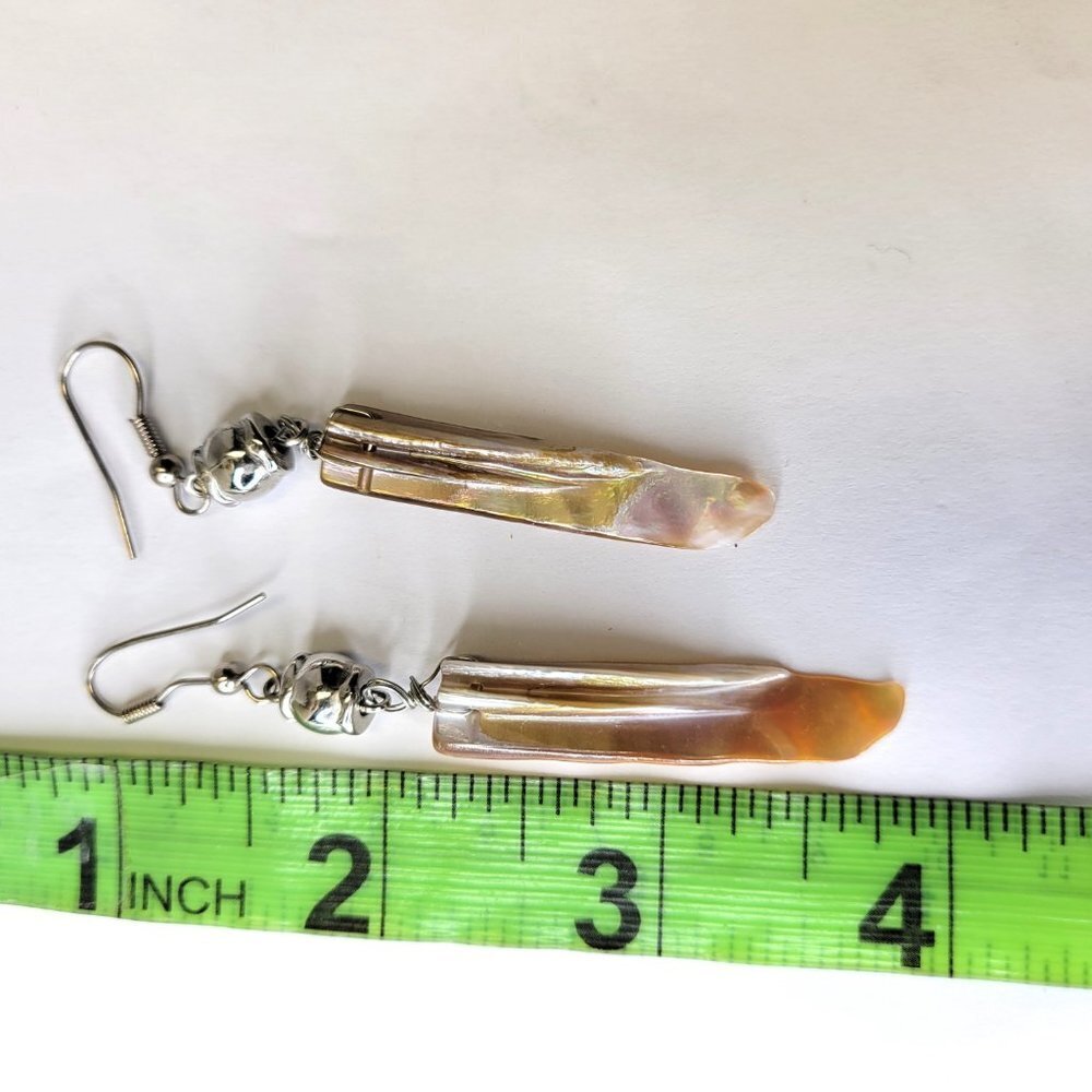 Shell Rectangular Earrings - Picture 6 of 10